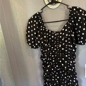 Zara Black and White Polka Dot Mini Dress